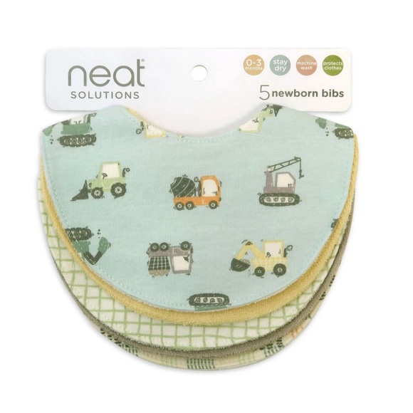 🪩3 for $15🪩 Neat Solutions | Newborn Bibs Set of 5 - Picture 1 of 9
